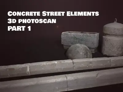 Street Elements Concrete -  3d Photoscan Low-poly 3D model
