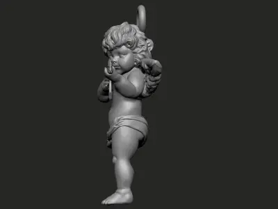 Angel baby with AK47 pendant 3D print model