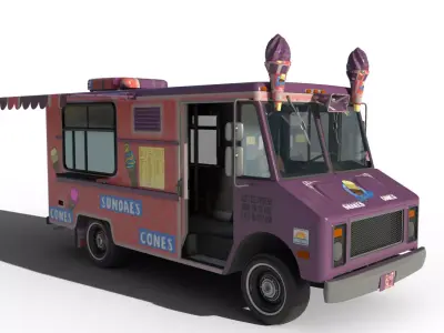 Ice Cream Truck Blender 3D model