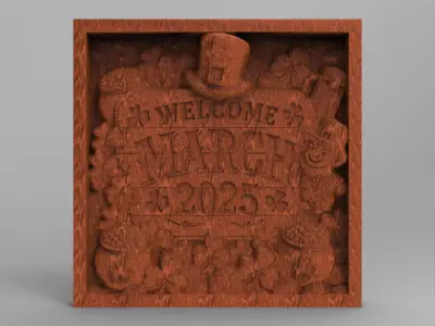 welcom march 2025 st patrick day decor  3D print model