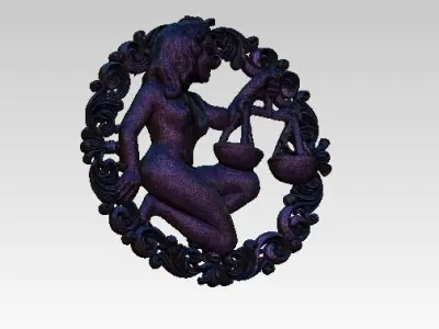 Libra HighDetailed Pendant 3D print model