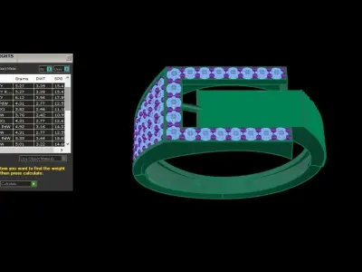 Mens gemstone diamond men Ring with details images 10 3D print model