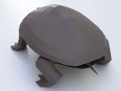 Turtle low poly 3d model origami Low-poly 3D model