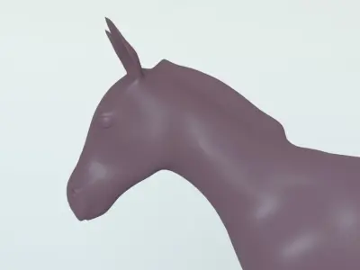 Donkey full body Low-poly 3D model