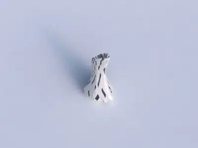 Vase puffy tappered triangle with cuts 3D print model