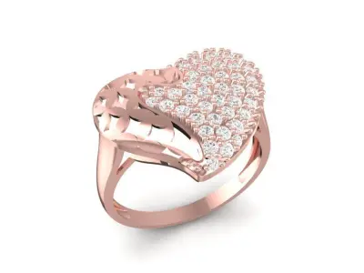 Luxury Heart Diamond Ring 3D Model 108 3D print model
