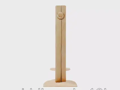 Western Slatted Wood Gate with Horn Carvings and Metal Fixtures Low-poly 3D model