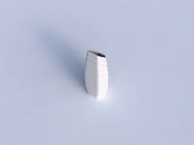 Vase bent hexagon with smooth horizontal dents 3D print model