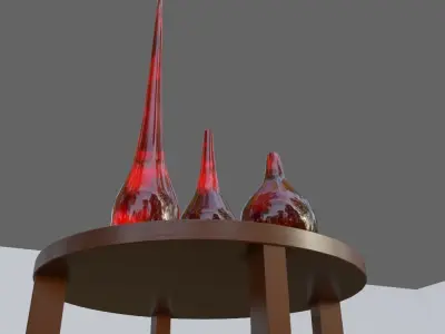 Glass Vases and Table - Vasos de Vidro Low-poly 3D model