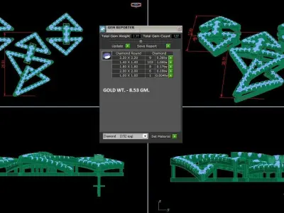 Pendant Earrings combo - 1158 3D print model