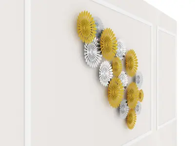 Decorative Metal plants with gold stainless  m10 3D model