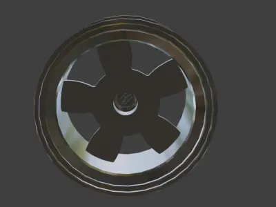Old School Muscle Car Wheel Low-poly 3D model