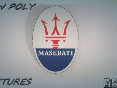 Maserati emblem Low-poly 3D model