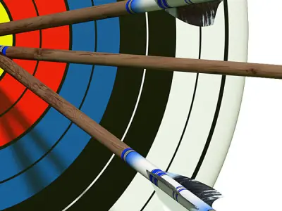 Target with arrows in the center 3D model