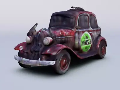 apocalypse car rusty beetle  Free 3D model