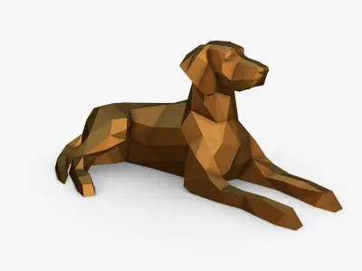 Vizsla lying down 3D print model