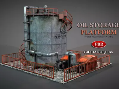 Oil Storage Platform 3D model