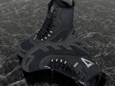 VANEDA 3D BOOTS - BLACK Low-poly 3D model