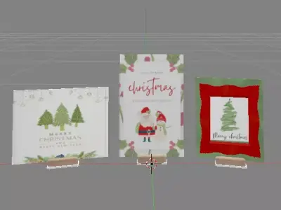 Christmas cards Low-poly 3D model