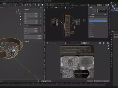 Leather Belt with Skull Buckle Game-Ready 3D Model  Low-poly 3D model