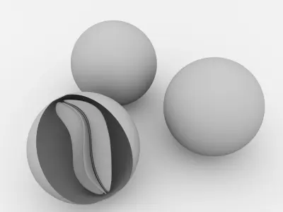 Marbles three glass - three glass 3D model