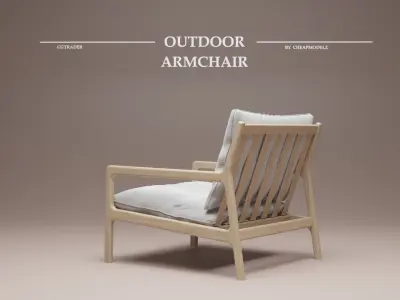 Outdoor wooden armchair by CHEAPMODELZ Low-poly 3D model