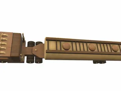 Wooden car toy truck and trailer 2 Free 3D model