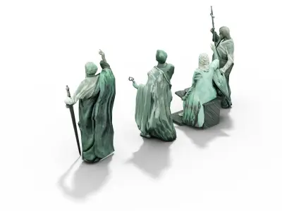 Statues Cathedral Issakievskogo Low-poly 3D model