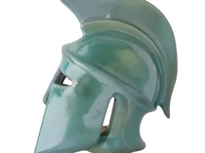Greek Helmet Ceramic Sculpture 3D model