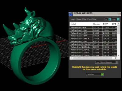 RHINO ANIMAL RING 3D PRITABLE MODLE  3D print model