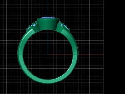 STL 3DM Print Ready Women Diamond Ring Lightweight Printable  3D print model 133