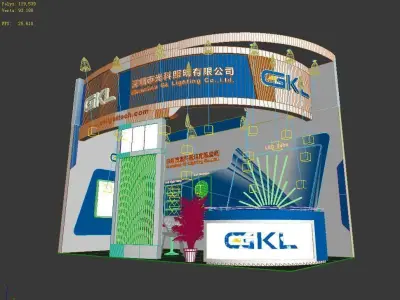 Booth - Area - 6X3-3DMAX2009-019 3D model