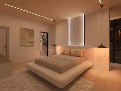 Modern Master Bedroom 3D print model