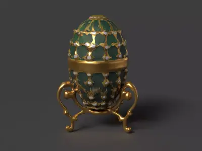 Russian Faberge egg  Low-poly 3D model
