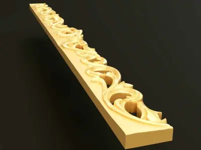 classic Baroque Rococo-style scroll carving 3D model