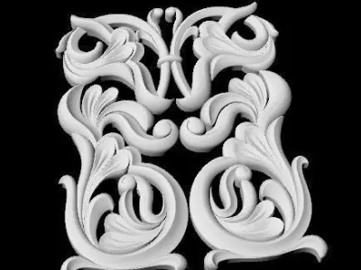 Central decor ornament for furniture 3D model 416