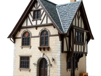 Medieval Tudor House Model Pack Low-poly 3D model