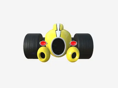 Cartoon Kart B06 Yellow - Vehicle Racing Design Low-poly 3D model