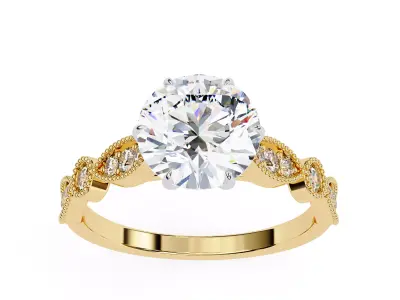 High Jewelry Tiffany Style Luxury Diamond Ring 3D print model 3D print model