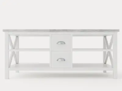 Mikael Coffee Table 120 Cm With Drawers Gray White Low-poly 3D model