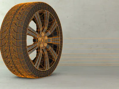 Wheel tires 5X 3D model