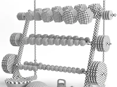 gym-collection dumbbell rack 3D model