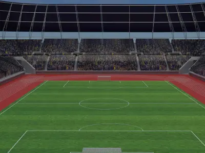 Olympic Stadium - Soccer Fans Low-poly 3D model get
