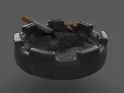 Used Ashtray Free low-poly 3D model
