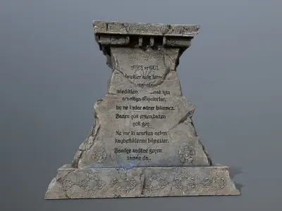 Lion fountain Low-poly 3D model