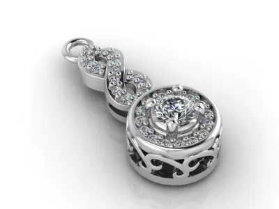 Mini Set Ring Pendant Earrings STL 3DM Womens Jewelry 3D print model