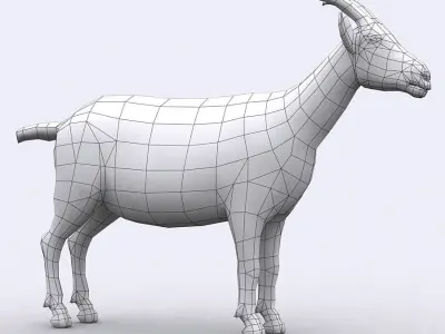 3DRT - Goat Low-poly 3D model