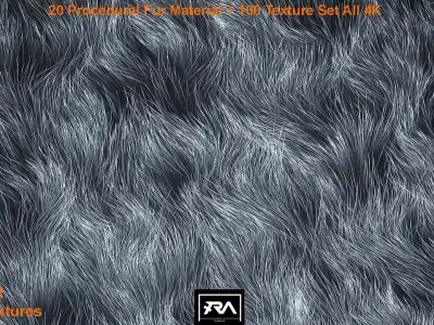 20 Procedural Fur Material Tileable 100 Texture Set  500 Texture Texture