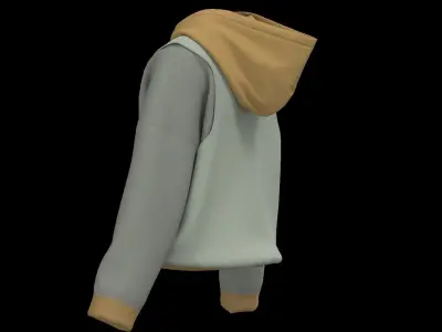 Male oversized hoodie 3D model