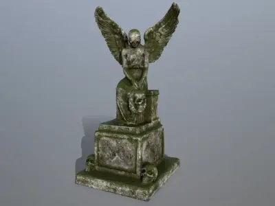 statue 3 angel Low-poly 3D model